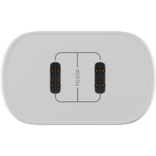 Зарядное устройство Globex 2xUSB-C 30W FastPower white (30WCC)