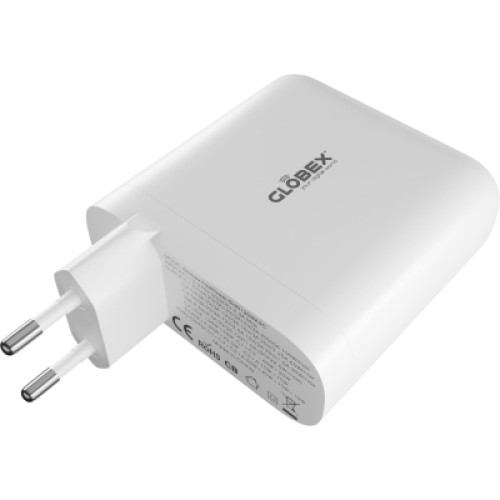 Зарядное устройство Globex GaN 1xUSB + 3xUSB-C 120W FastPower white (GaN120WA3C)