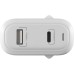 Зарядное устройство Globex GaN 1xUSB + 1xUSB-C 65W FastPower white (GaN65WAC)