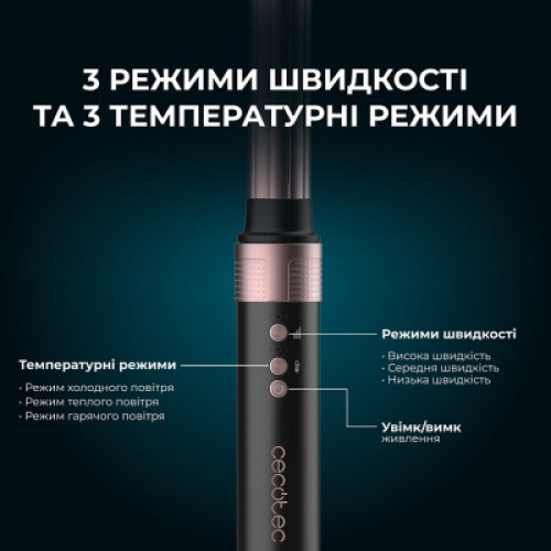 Стайлер Cecotec Bamba CeramicCare 2in1 AirGlam Black (CCTC-00244) Стайлер Cecotec Bamba CeramicCare 2in1 AirGlam Black (CCTC-00244)