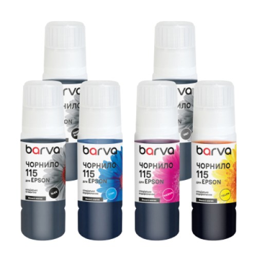 Чернила Barva Epson 115 6x70 мл, secial OneKey, PB/C/M/Y/GY+pigmented BK (E115-070-MP)
