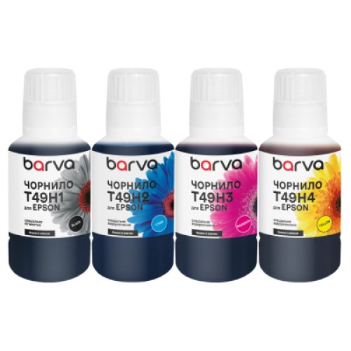 Чернила Barva Epson T49Hx 4х140 мл, special, pigmented BK+C/M/Y OneKey (ET49H-140-MP) Чернила Barva Epson T49Hx 4х140 мл, special, pigmented BK+C/M/Y OneKey (ET49H-140-MP)