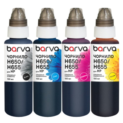 Чернила Barva HP 122/178/650/655 4x100 мл, special, pigmented BK+C/M/Y (H655-100-MP) Чернила Barva HP 122/178/650/655 4x100 мл, special, pigmented BK+C/M/Y (H655-100-MP)