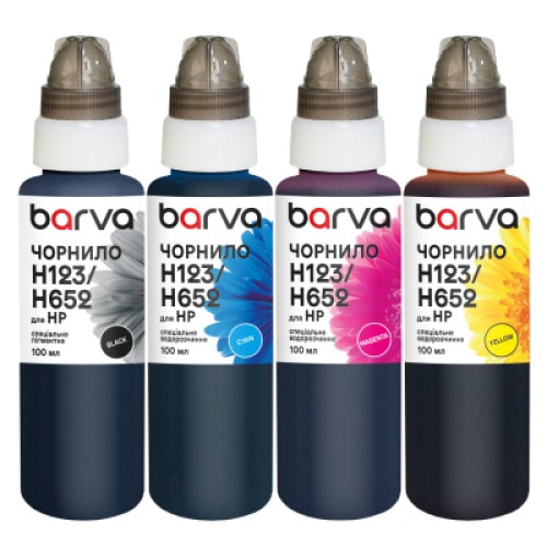 Чернила Barva HP 46/123/651/652 4x100 мл, special, pigmented BK+C/M/Y (H652-100-MP)