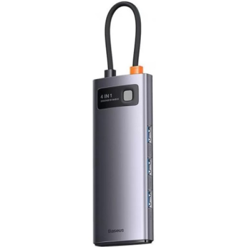 Концентратор Baseus USB-C 4-in-1 4xUSB 3.0 gray (WKWG070013) Концентратор Baseus USB-C 4-in-1 4xUSB 3.0 gray (WKWG070013)