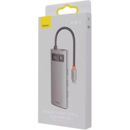 Концентратор Baseus USB-C 4-in-1 4xUSB 3.0 gray (WKWG070013) Концентратор Baseus USB-C 4-in-1 4xUSB 3.0 gray (WKWG070013)
