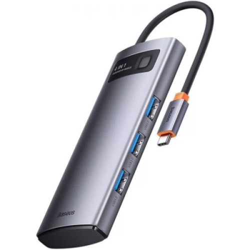 Концентратор Baseus USB-C 4-in-1 4xUSB 3.0 gray (WKWG070013) Концентратор Baseus USB-C 4-in-1 4xUSB 3.0 gray (WKWG070013)