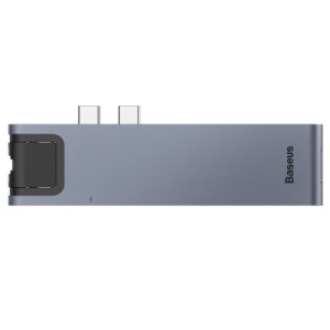 Концентратор Baseus USB-C Thunderbolt 7-in-1 2xUSB 3.0 + 1xUSB-C PD + HDMI 4K60Hz + SD/TF + 1xRJ45 1000Mbps gray (CAHUB-L0G)