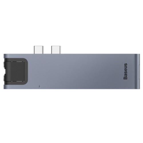Концентратор Baseus USB-C Thunderbolt 7-in-1 2xUSB 3.0 + 1xUSB-C PD + HDMI 4K60Hz + SD/TF + 1xRJ45 1000Mbps gray (CAHUB-L0G) Концентратор Baseus USB-C Thunderbolt 7-in-1 2xUSB 3.0 + 1xUSB-C PD + HDMI 4K60Hz + SD/TF + 1xRJ45 1000Mbps gray (CAHUB-L0G)