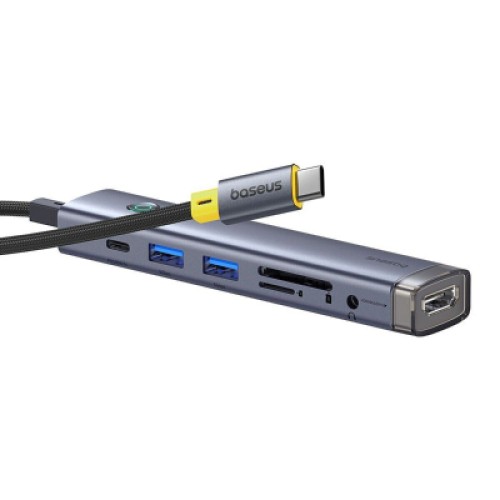 Концентратор Baseus USB-C 7-Port HDMI 4K60Hz + 2xUSB 3.0 + PD + SD/TF 3.0 + 3.5mm gray (B00052803811-02) Концентратор Baseus USB-C 7-Port HDMI 4K60Hz + 2xUSB 3.0 + PD + SD/TF 3.0 + 3.5mm gray (B00052803811-02)