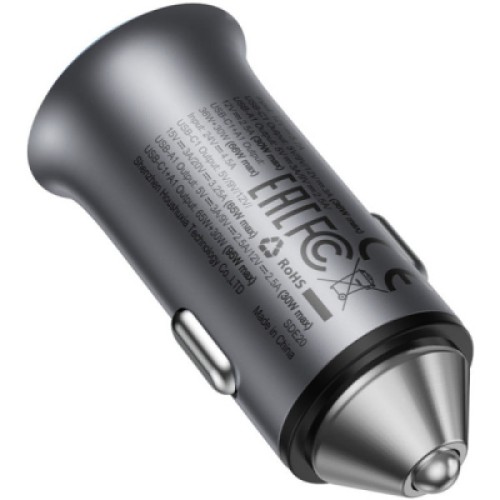 Зарядное устройство Acefast 1xUSB-C + 1xUSB 95W car adapter B16 black (6974316284970)