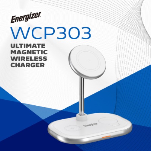 Зарядное устройство Energizer 15W 3-in-1 magnetic wireless white (WCP303)
