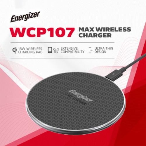 Зарядное устройство Energizer Qi 15W wireless WCP107 black (WCP107)