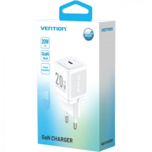 Зарядное устройство Vention 1xUSB-C PD20W white (FEPW0-EU)