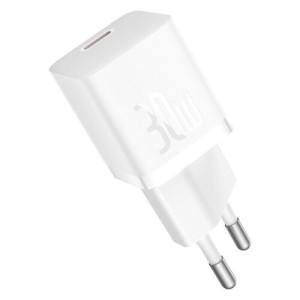 Зарядний пристрій Baseus 1xUSB-C 30W GaN5 white (CCGN070502)