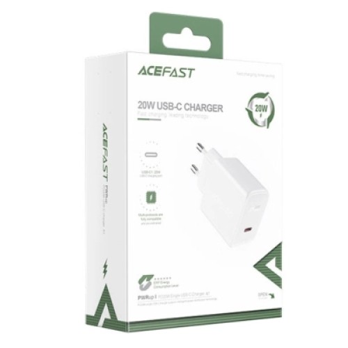 Зарядное устройство Acefast 1xUSB-C PD20W A1 white (6974316280040)