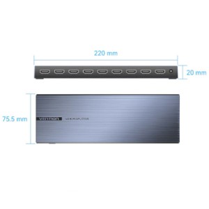 Спліттер Vention HDMI 1.4 UHD 4K 30Hz 3D, HDCP 1x8 ports (AKQB0-EU)