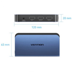 Спліттер Vention HDMI 2.0 UHD 4K 60Hz 3D, HDCP 1in x 2out ports (AKEL0-EU)