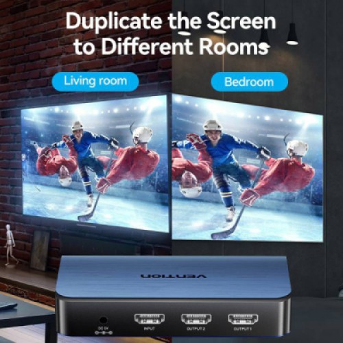 Сплиттер Vention HDMI 2.0 UHD 4K 60Hz 3D, HDCP 1in x 2out ports (AKEL0-EU)