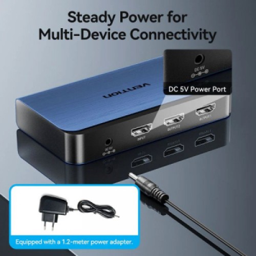 Сплиттер Vention HDMI 2.0 UHD 4K 60Hz 3D, HDCP 1in x 2out ports (AKEL0-EU)