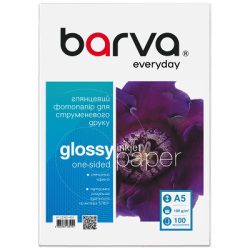 Бумага Barva A5, 180 г/м2, Everyday, gloss, 100 с (IP-CE180-450)