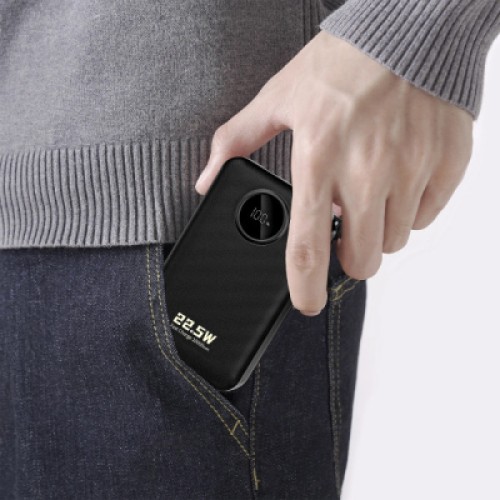 Батарея универсальная Dudao 20000mAh K14+ 22.5W, PD, QC, USB-A, USB-C(In/Out), with built-in USB-C/Lightning cables, Black (6977196680016)