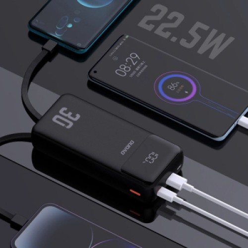 Батарея универсальная Dudao 30000mAh K15 MAX 22.5W, PD, QC, USB-A, Lightning, USB-C(In/Out), with USB-C/Lightning cables (6977196682478)
