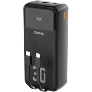 Батарея універсальна Dudao 30000mAh K15 MAX 22.5W, PD, QC, USB-A, Lightning, USB-C(In/Out), with USB-C/Lightning cables (6977196682478)