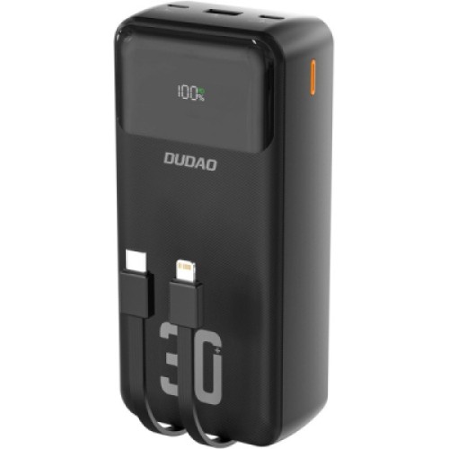 Батарея универсальная Dudao 30000mAh K15 MAX 22.5W, PD, QC, USB-A, Lightning, USB-C(In/Out), with USB-C/Lightning cables (6977196682478)