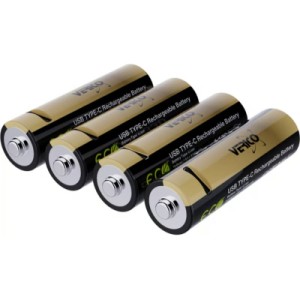 Акумулятор Verico AA USB Type-C 2220mAh/3330mWh-1.5V Li-ion 4шт./уп. (Loop Energy PRO) (1UDBT-A6WEAC-NN)