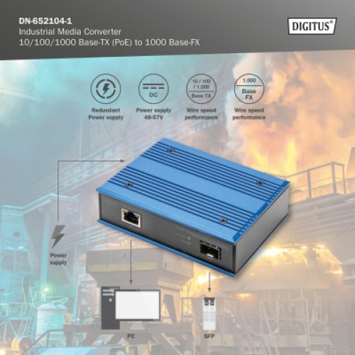 Медиаконвертер Digitus DN-652104-1