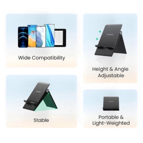 Подставка для планшета и телефона LP247 Adjustable Portable Stand Black Ugreen (80903) Подставка для планшета и телефона LP247 Adjustable Portable Stand Black Ugreen (80903)
