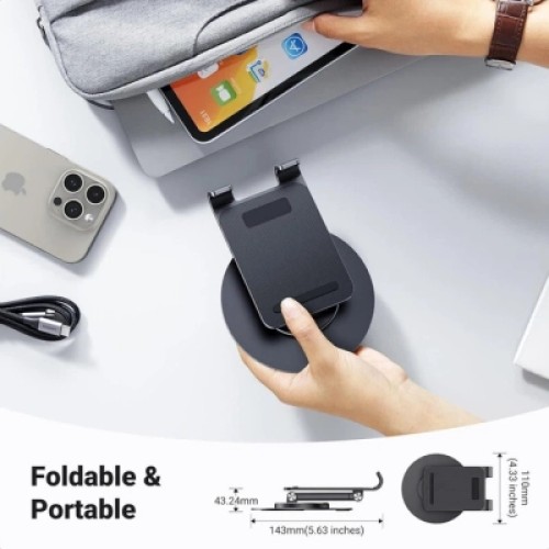 Подставка для планшета и телефона LP805 Swivel & Foldable Multi-Angle Phone Stand Black Ugreen (35152) Подставка для планшета и телефона LP805 Swivel & Foldable Multi-Angle Phone Stand Black Ugreen (35152)