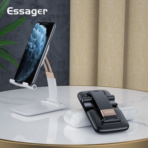 Подставка для планшета и телефона Knight Foldable Desk Mobile Phone Holder Stand (Alloy) Black Essager (EZJZM-QS01) Подставка для планшета и телефона Knight Foldable Desk Mobile Phone Holder Stand (Alloy) Black Essager (EZJZM-QS01)