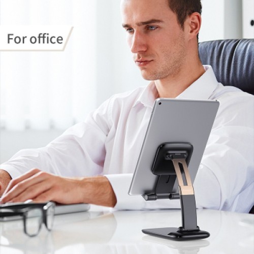 Подставка для планшета и телефона Knight Foldable Desk Mobile Phone Holder Stand (Alloy) Black Essager (EZJZM-QS01) Подставка для планшета и телефона Knight Foldable Desk Mobile Phone Holder Stand (Alloy) Black Essager (EZJZM-QS01)