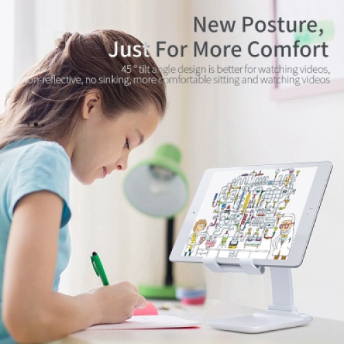 Подставка для планшета и телефона Knight Foldable Desk Mobile Phone Holder Stand (Alloy) White Essager (EZJZM-QS02) Подставка для планшета и телефона Knight Foldable Desk Mobile Phone Holder Stand (Alloy) White Essager (EZJZM-QS02)