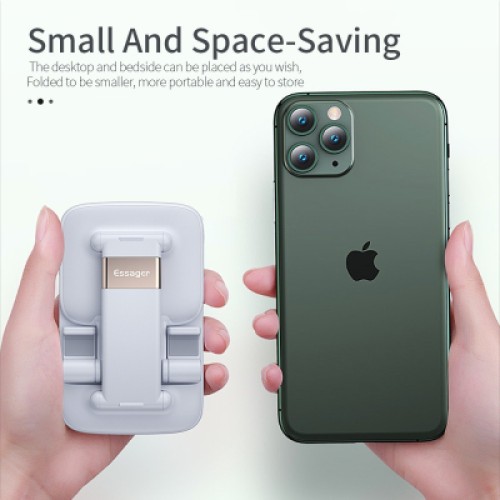 Подставка для планшета и телефона Knight Foldable Desk Mobile Phone Holder Stand (Alloy) White Essager (EZJZM-QS02) Подставка для планшета и телефона Knight Foldable Desk Mobile Phone Holder Stand (Alloy) White Essager (EZJZM-QS02)