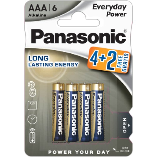 Батарейка Panasonic AAA Everyday Power * 6 (LR03REE/6B2F) Батарейка Panasonic AAA Everyday Power * 6 (LR03REE/6B2F)