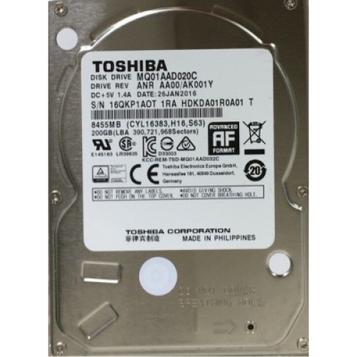 Жесткий диск для ноутбука 2.5" 200GB Toshiba (MQ01AAD020C)