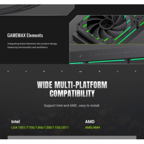 Кулер для процессора Gamemax HAILSTORM 360 BK