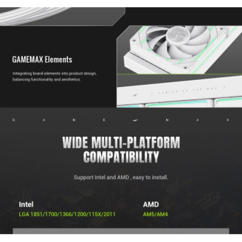 Кулер для процессора Gamemax HAILSTORM 360 WH