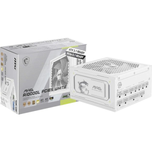 Блок питания MSI 1000W (MAG A1000GL PCIE5 WHITE)