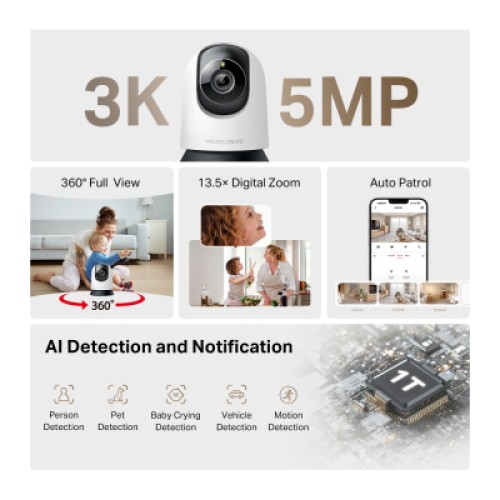 Камера видеонаблюдения Mercusys IP-Камера MERCUSYS MC230 5MP N300 microSD motion detection. AI (MC230)