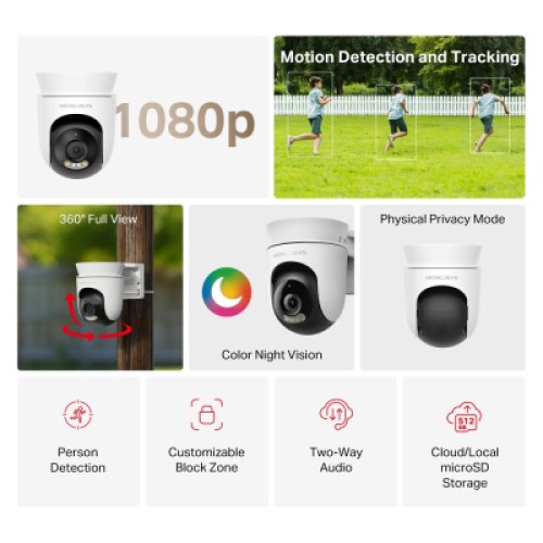 Камера видеонаблюдения Mercusys IP-Камера MERCUSYS MC500 FHD N300 microSD motion detection, зовнішня (MC-500)