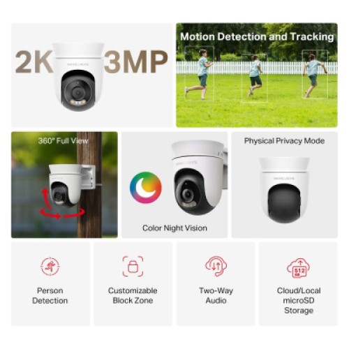 Камера видеонаблюдения Mercusys IP-Камера MERCUSYS MC510 3MP N300 microSD motion detection, зовнішня (MC510)