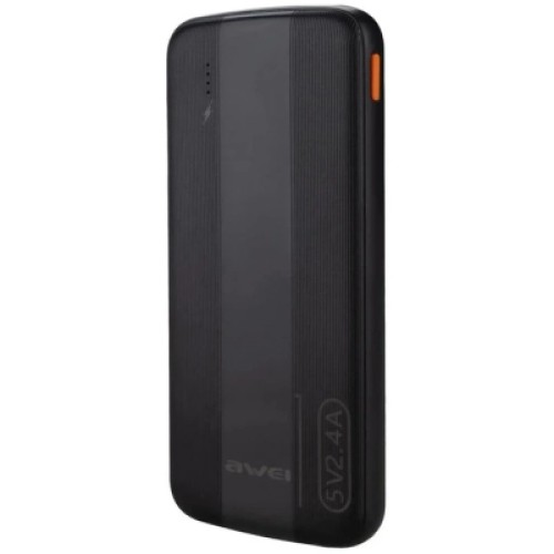 Батарея универсальная AWEI 10000mAh P20K, 12W, Black (6954284009744)
