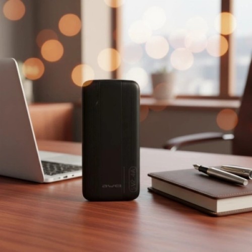 Батарея универсальная AWEI 10000mAh P20K, 12W, Black (6954284009744)