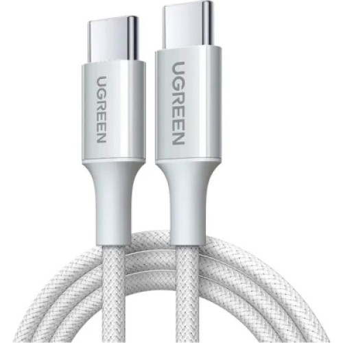 Дата кабель USB-C to USB-C 2.0m PD100W 5A braided L502 white Ugreen (35221)