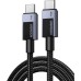 Дата кабель USB-C to USB-C 1.0m PD60W 3A braided L524 gray Ugreen (55765)