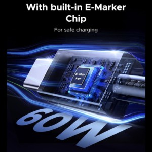 Дата кабель USB-C to USB-C 2.0m PD60W 3A braided L524 gray Ugreen (55775)